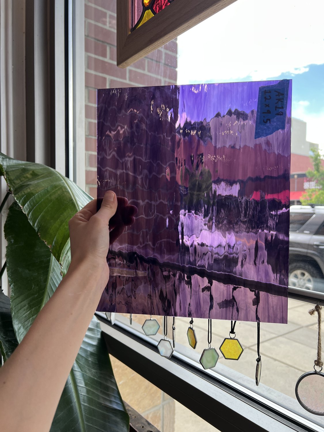 Deep Violet/Pale Purple Waterglass Oceanside Fusible 96 COE Fusible Sheet Glass Oceanside Glass 12x9.5in (OS-71857965)