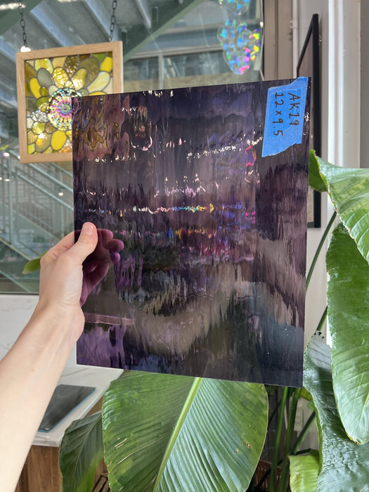 Deep Violet/Pale Purple Waterglass Oceanside Fusible 96 COE Fusible Sheet Glass Oceanside Glass