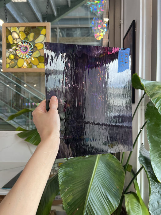 Deep Violet/Pale Purple Waterglass Oceanside Fusible 96 COE Fusible Sheet Glass Oceanside Glass