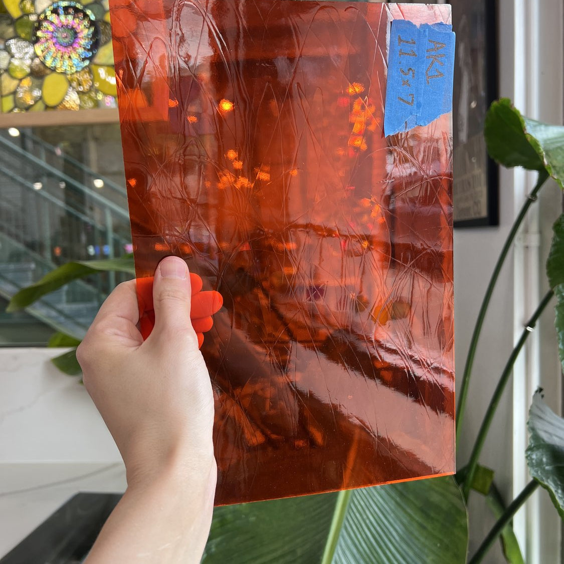 Orange Transparent Artique Spectrum Sheet Glass Spectrum Glass