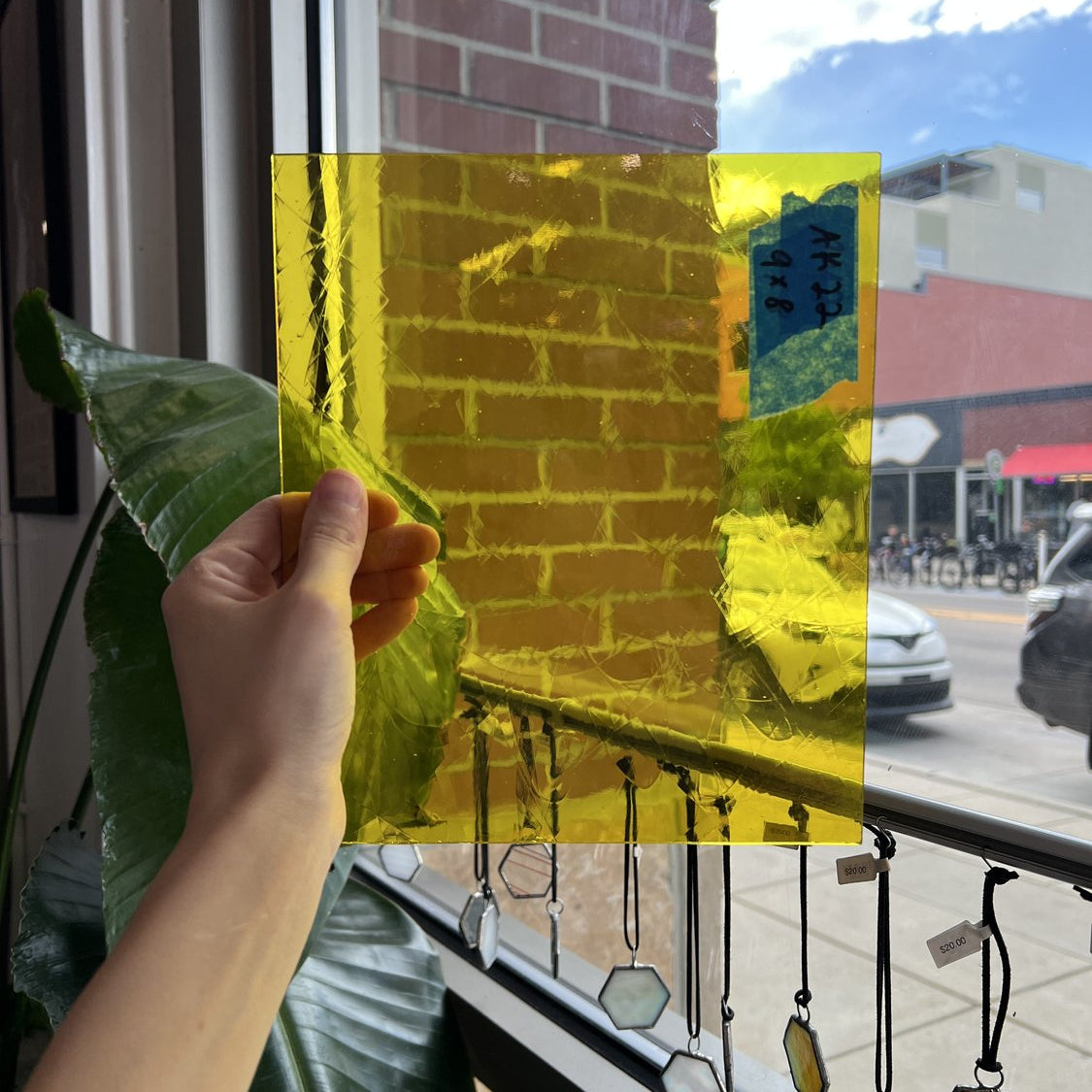 Yellow Artique Spectrum Transparent Sheet Glass Spectrum Glass 9x8in (SP-72021805)