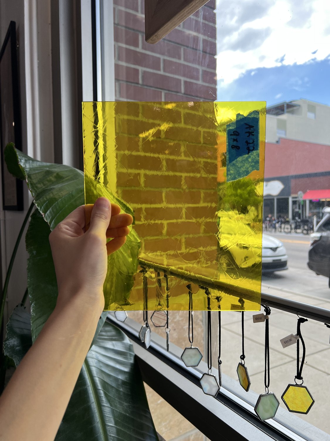 Yellow Artique Spectrum Transparent Sheet Glass Spectrum Glass 9x8in (SP-72021805)