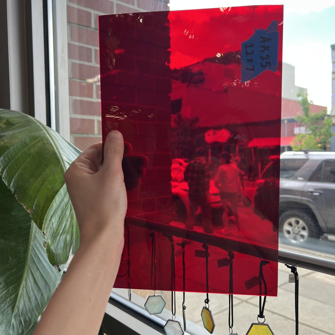 Red Vintage GNA Transparent Sheet Glass Colorado Glassworks 11x7in (GNA-72316717)