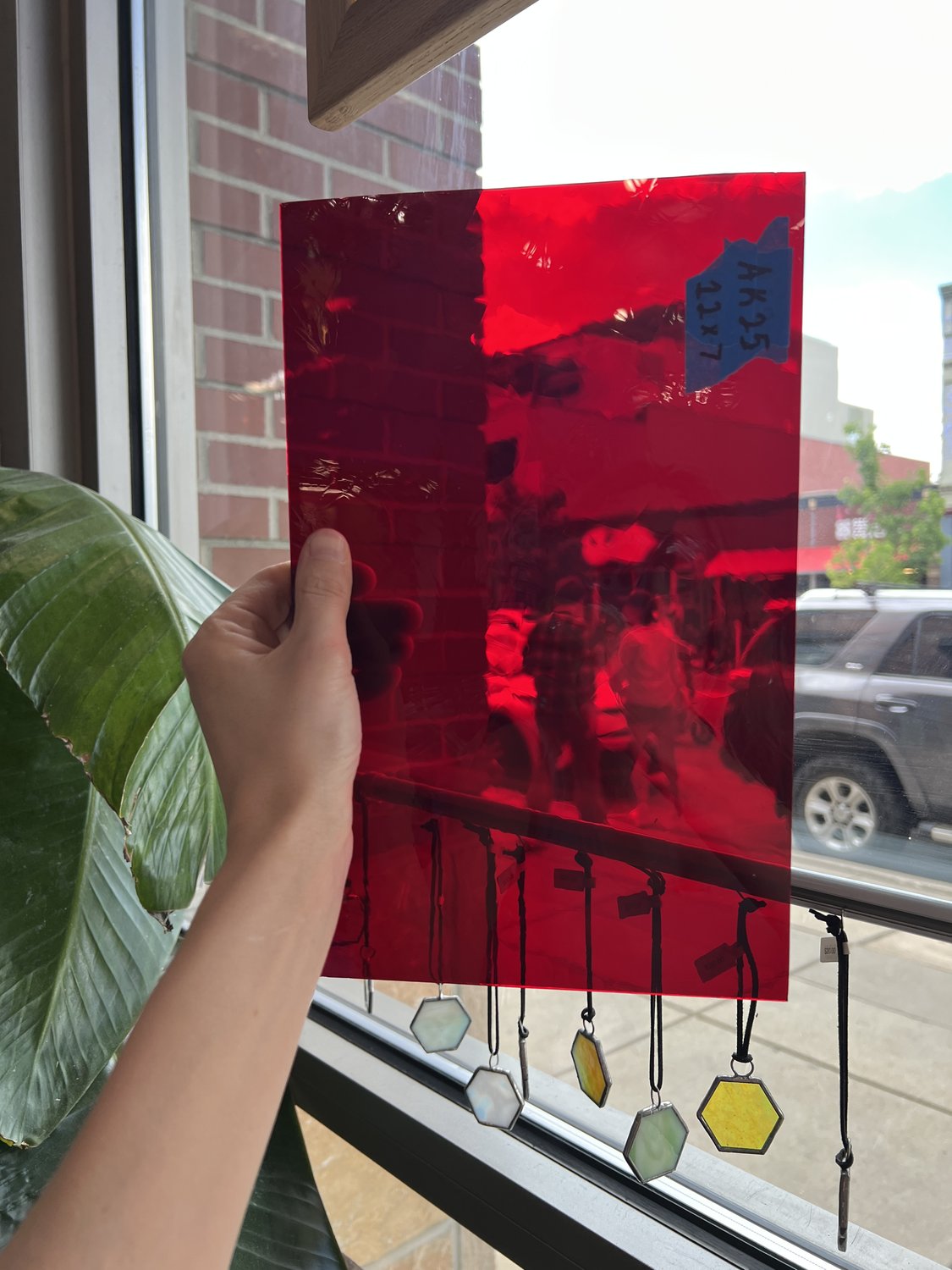 Red Vintage GNA Transparent Sheet Glass Colorado Glassworks 11x7in (GNA-72316717)