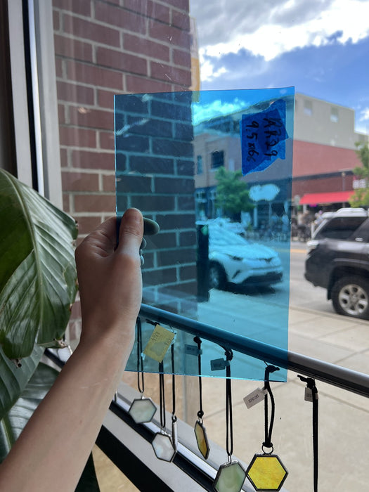 Medium Blue Vintage GNA Sheet Glass Colorado Glassworks AK29 (9.5x6in)