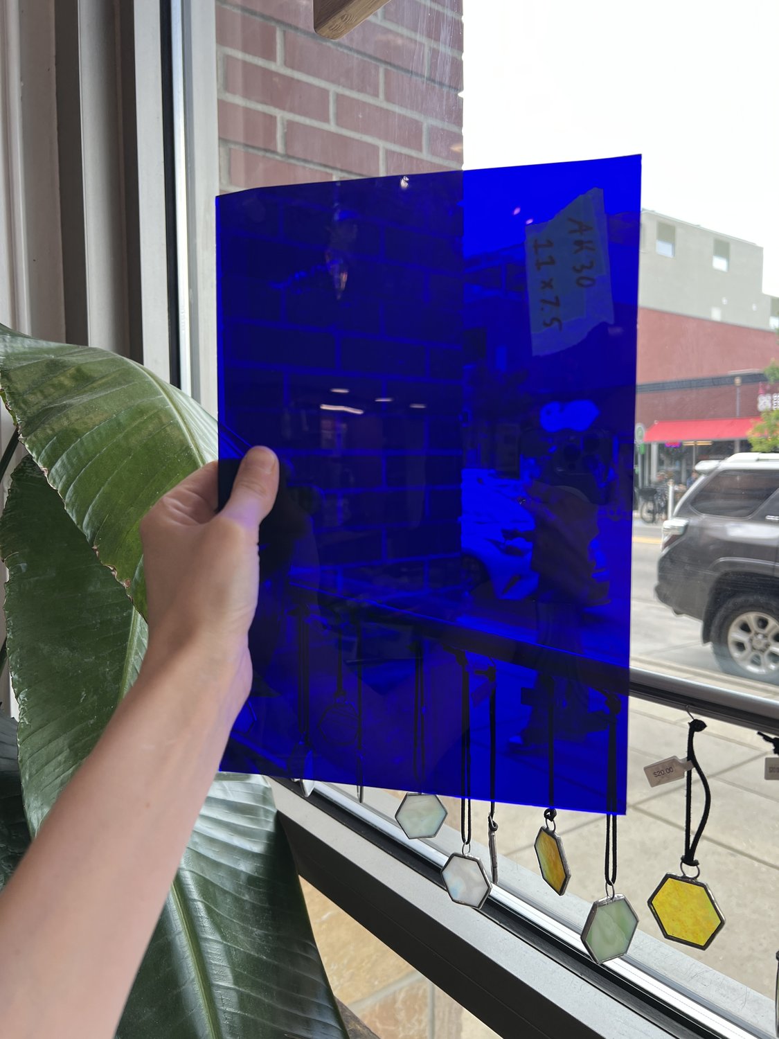 Dark Blue Vintage GNA Sheet Glass Colorado Glassworks 11x7.5in (GNA-72709933)
