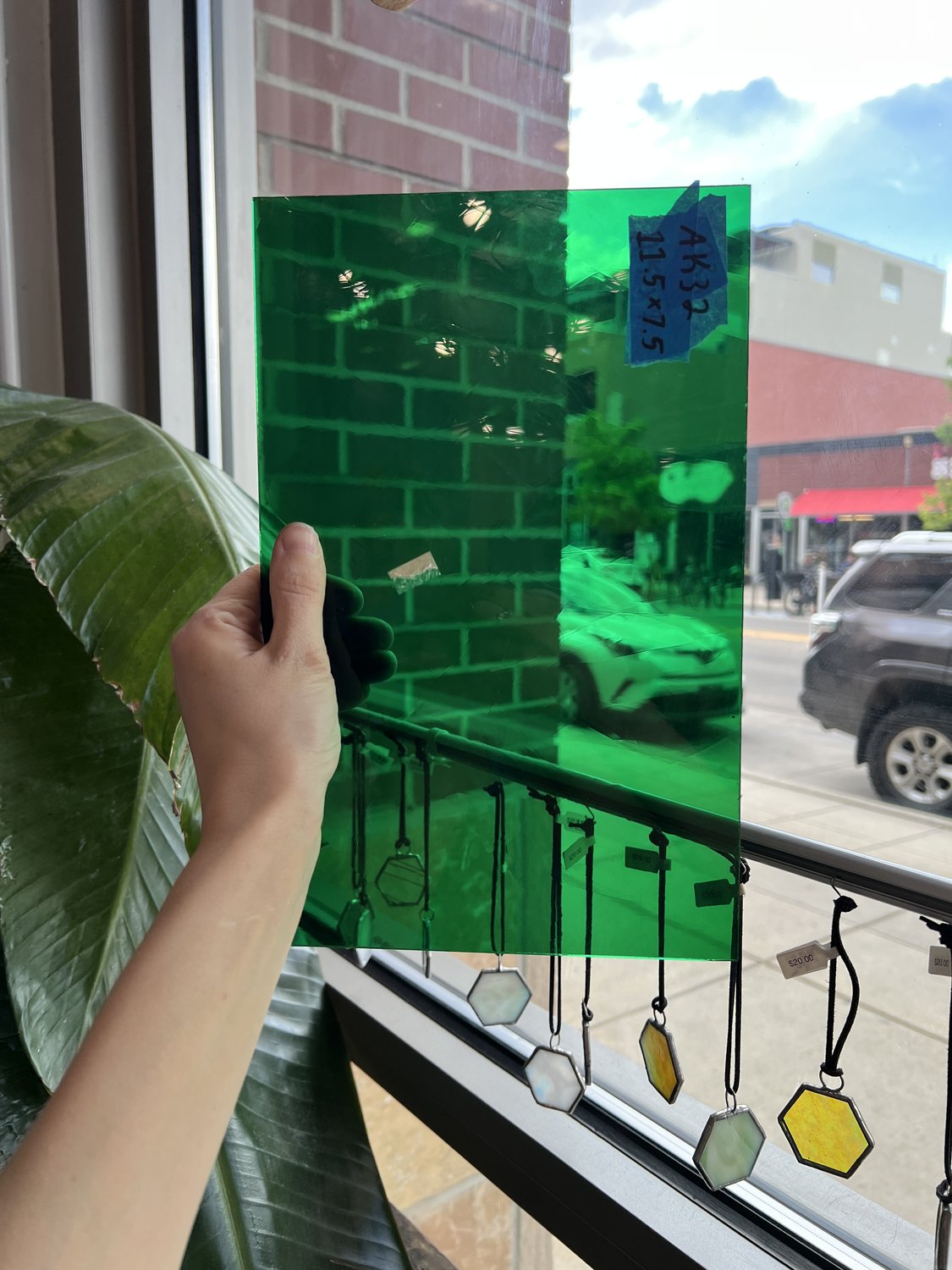 Shamrock Green Vintage GNA Sheet Glass Colorado Glassworks 11.5x7.5in (GNA-73922349)