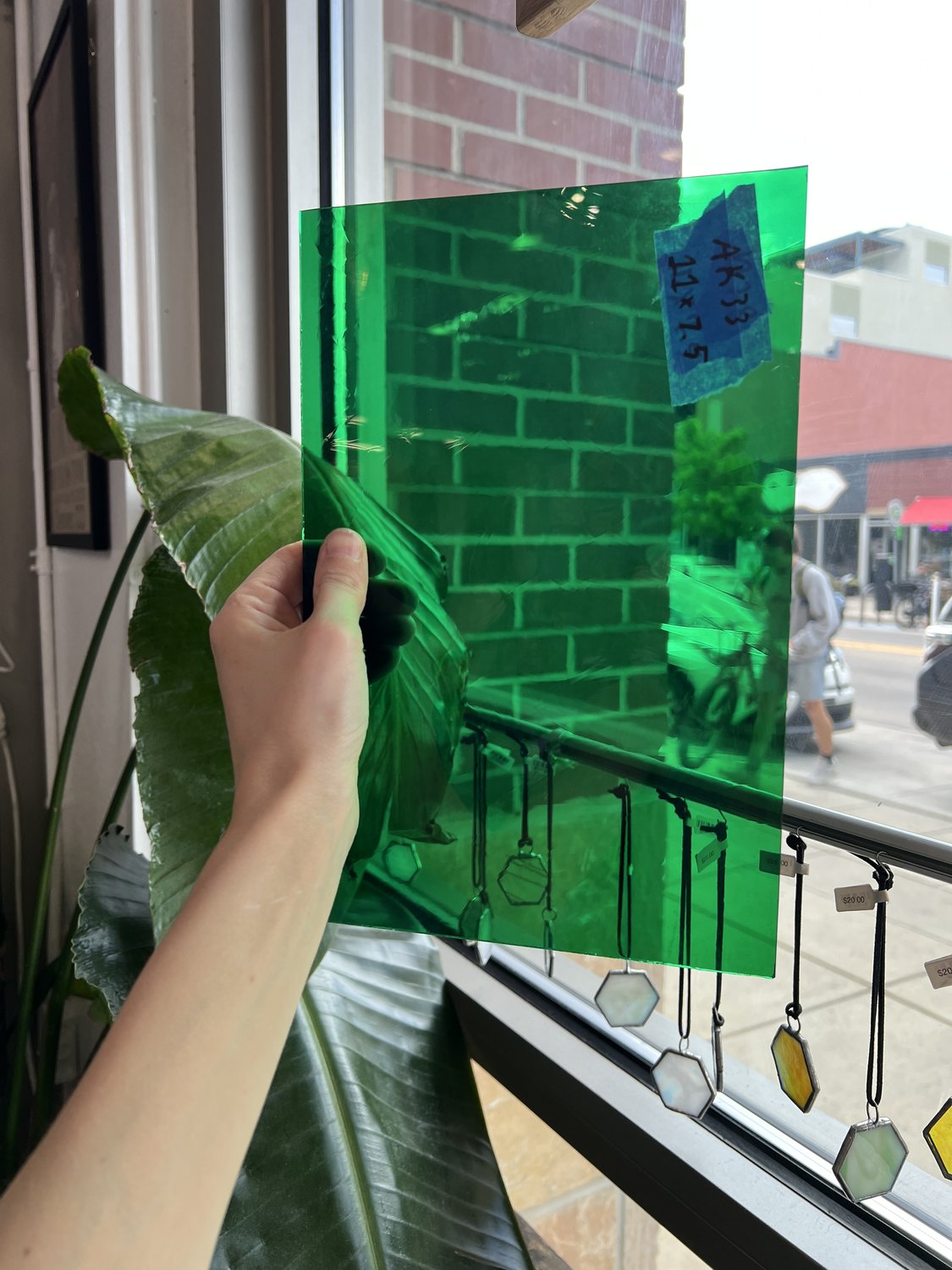 Shamrock Green Vintage GNA Sheet Glass Colorado Glassworks 11x7.5in (GNA-73955117)