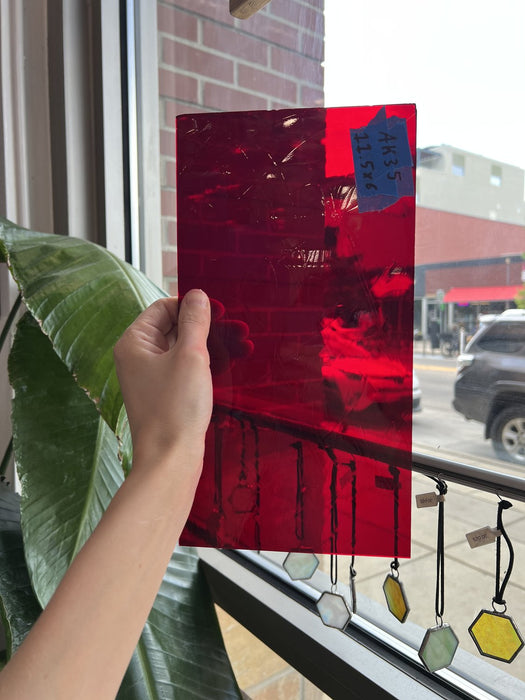 Red Vintage GNA Sheet Glass Colorado Glassworks AK35 (11.5x6in)