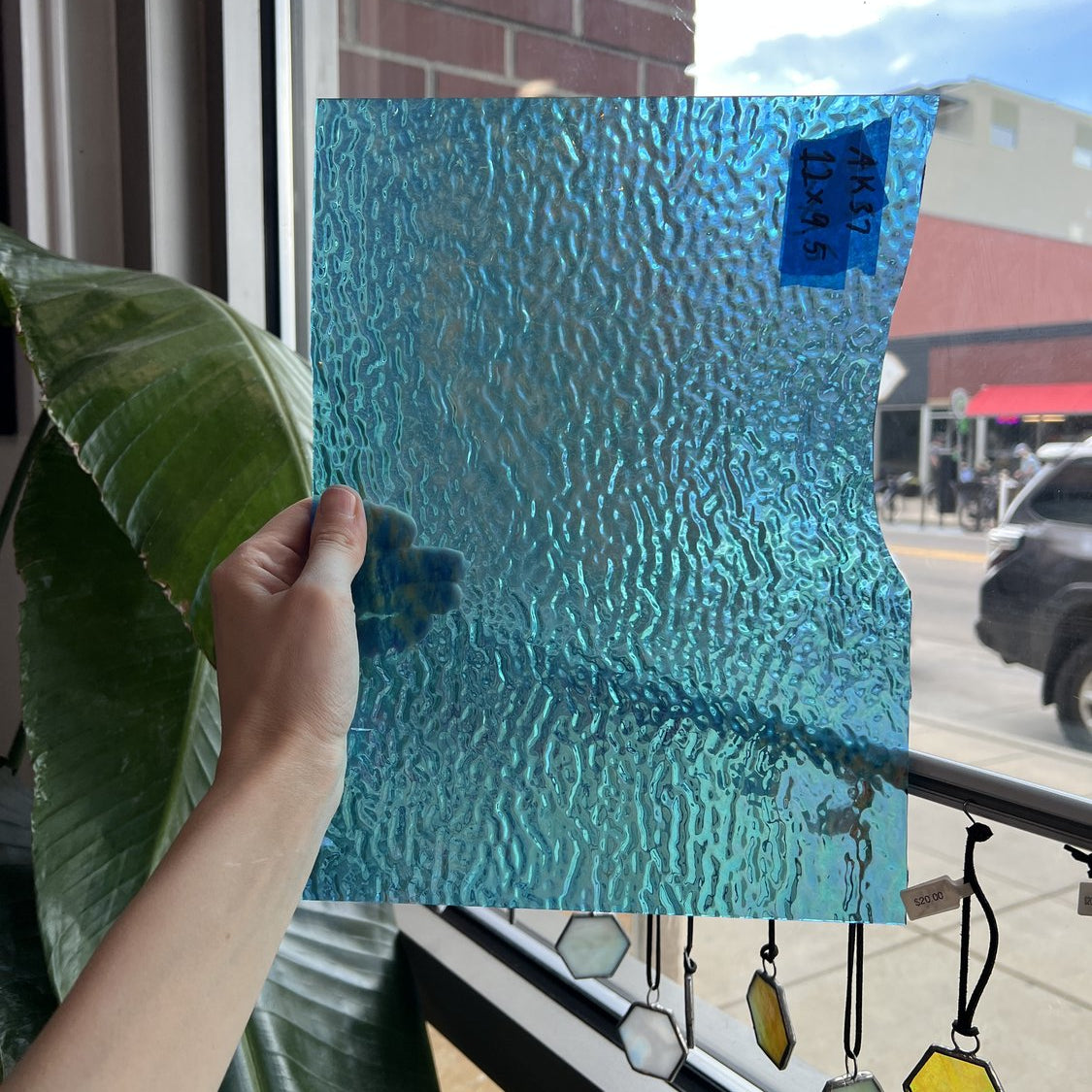 Tahitian Blue Ripple Iridized Sheet Glass Colorado Glassworks