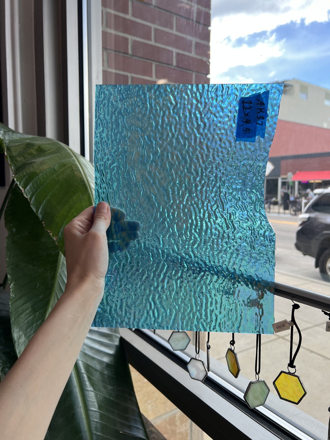 Tahitian Blue Ripple Iridized Sheet Glass Colorado Glassworks