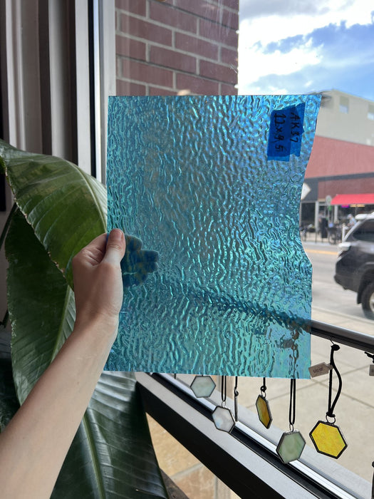 Tahitian Blue Ripple Iridized Sheet Glass Colorado Glassworks