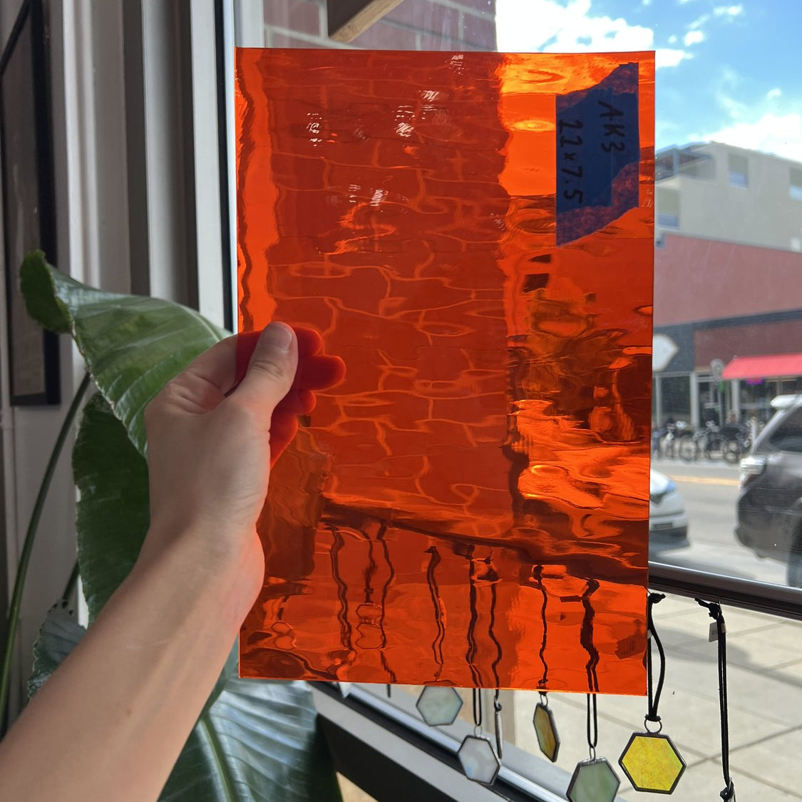 Orange Water Glass Oceanside Fusible 96 COE Fusible Sheet Glass Oceanside Glass