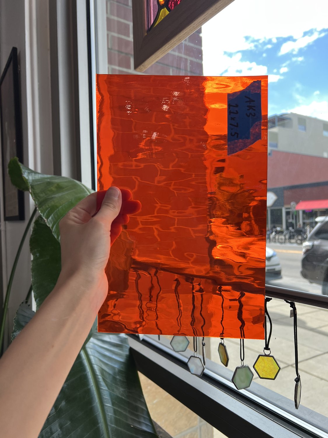 Orange Water Glass Oceanside Fusible 96 COE Fusible Sheet Glass Oceanside Glass
