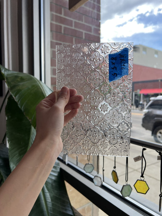 Clear Textured Morisco Lace Sheet Glass Colorado Glassworks AK46 (8x5.5in)