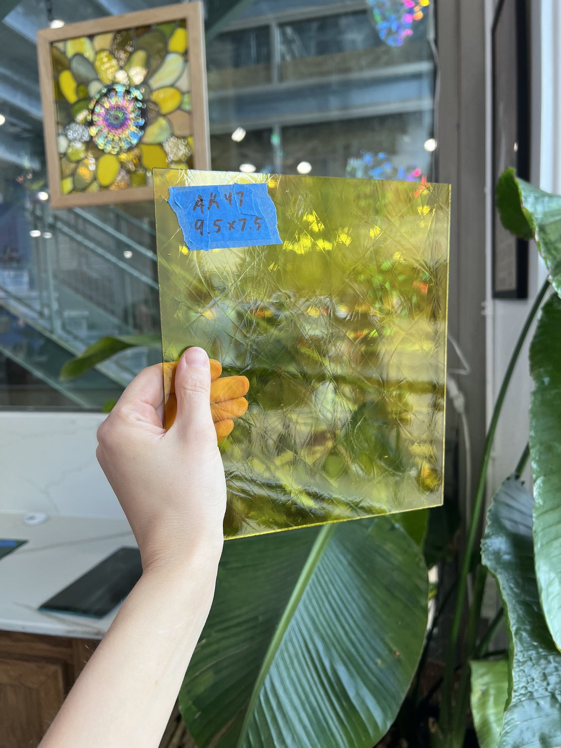 Yellow Artique Spectrum Transparent Sheet Glass Spectrum Glass 9.5x7.5in (SP-72054573)