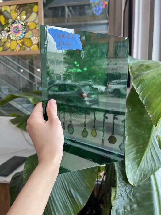 Shamrock Green Vintage GNA Sheet Glass Colorado Glassworks 12x8in (GNA-74020653)