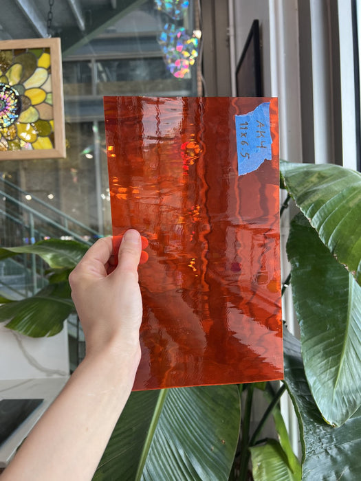 Orange Water Glass Oceanside Fusible 96 COE Fusible Sheet Glass Oceanside Glass