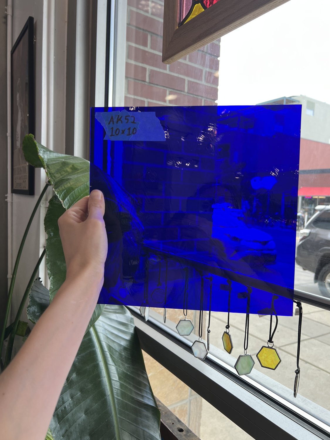 Dark Blue Vintage GNA Sheet Glass Colorado Glassworks 10x10in (GNA-72775469)