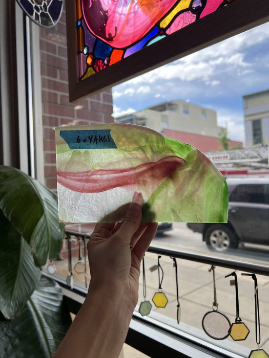 Pink Green Mixed Youghiogheny Sheet Glass Youghiogheny Glass