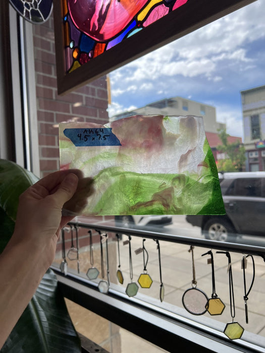 Pink Green Mixed Youghiogheny Sheet Glass Youghiogheny Glass