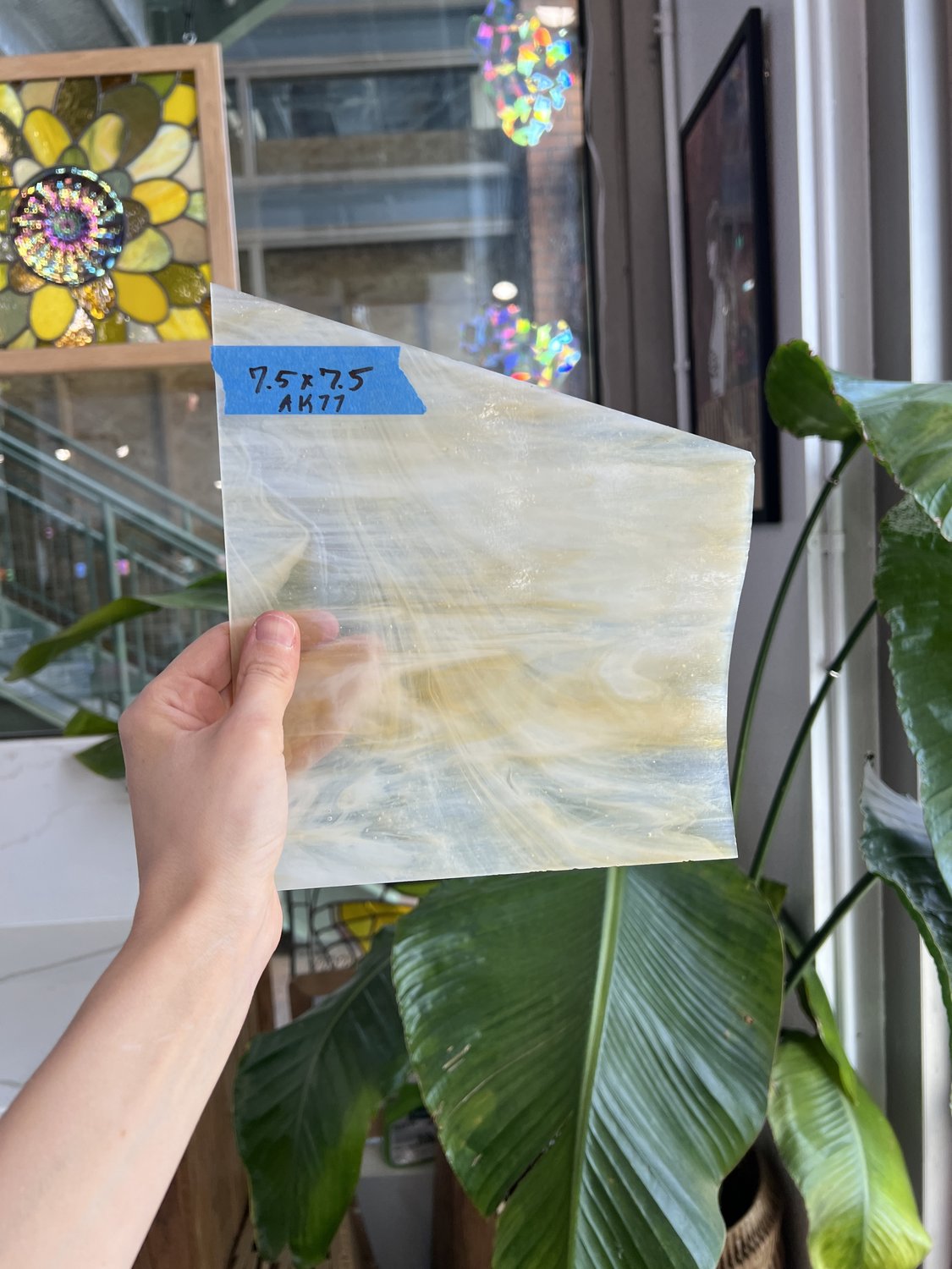 Mixed White Wispy Tan Sheet Glass Colorado Glassworks