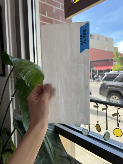 White Wispy Mixed Sheet Glass Colorado Glassworks AK85 (10.5x4.5in)