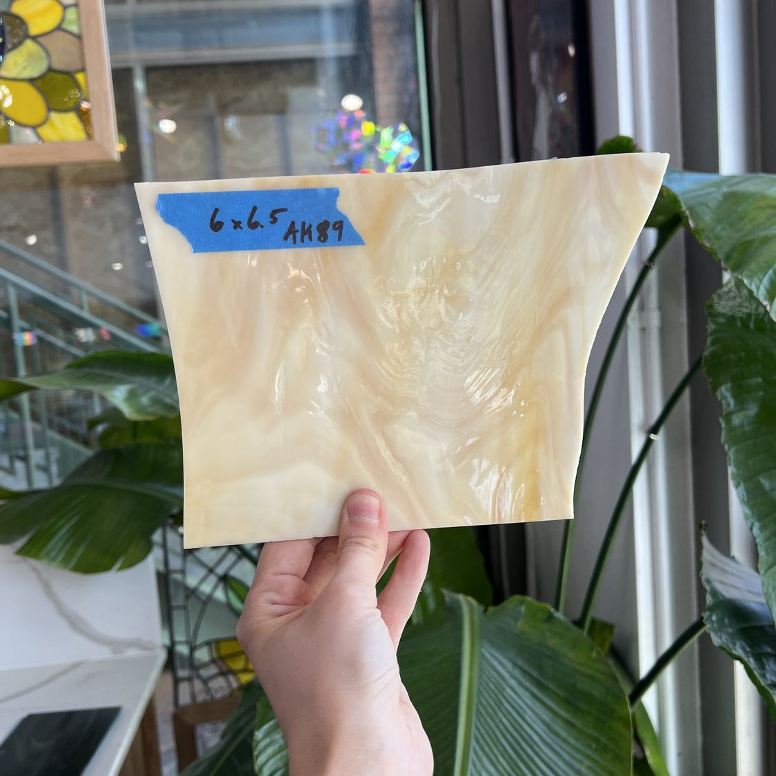 Tan Mixed Wispy Spectrum Sheet Glass Spectrum Glass