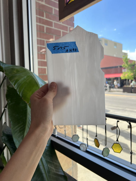 White Wispy Mixed Sheet Glass Colorado Glassworks