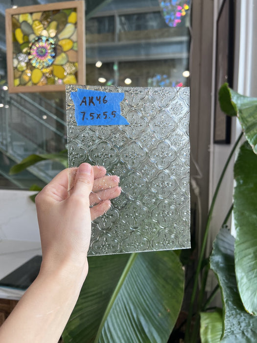 Clear Textured Morisco Lace Sheet Glass Colorado Glassworks AKB46 (7.5x5.5in)