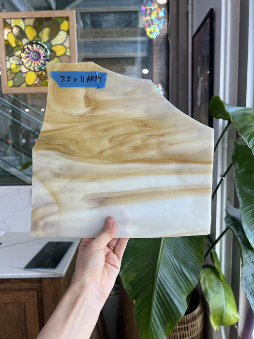 Brown White Wispy Sheet Glass Colorado Glassworks Default Title
