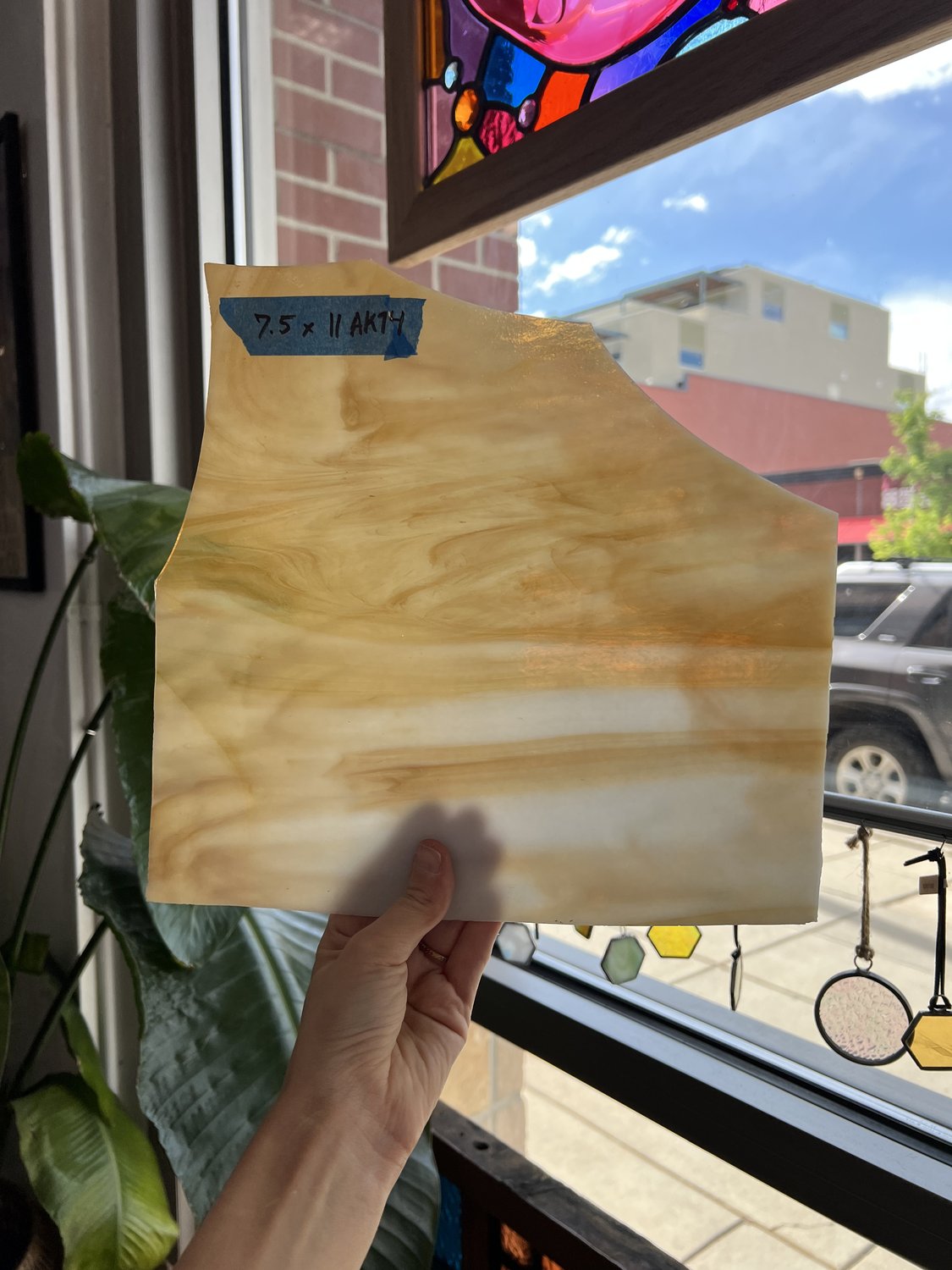 Brown White Wispy Sheet Glass Colorado Glassworks