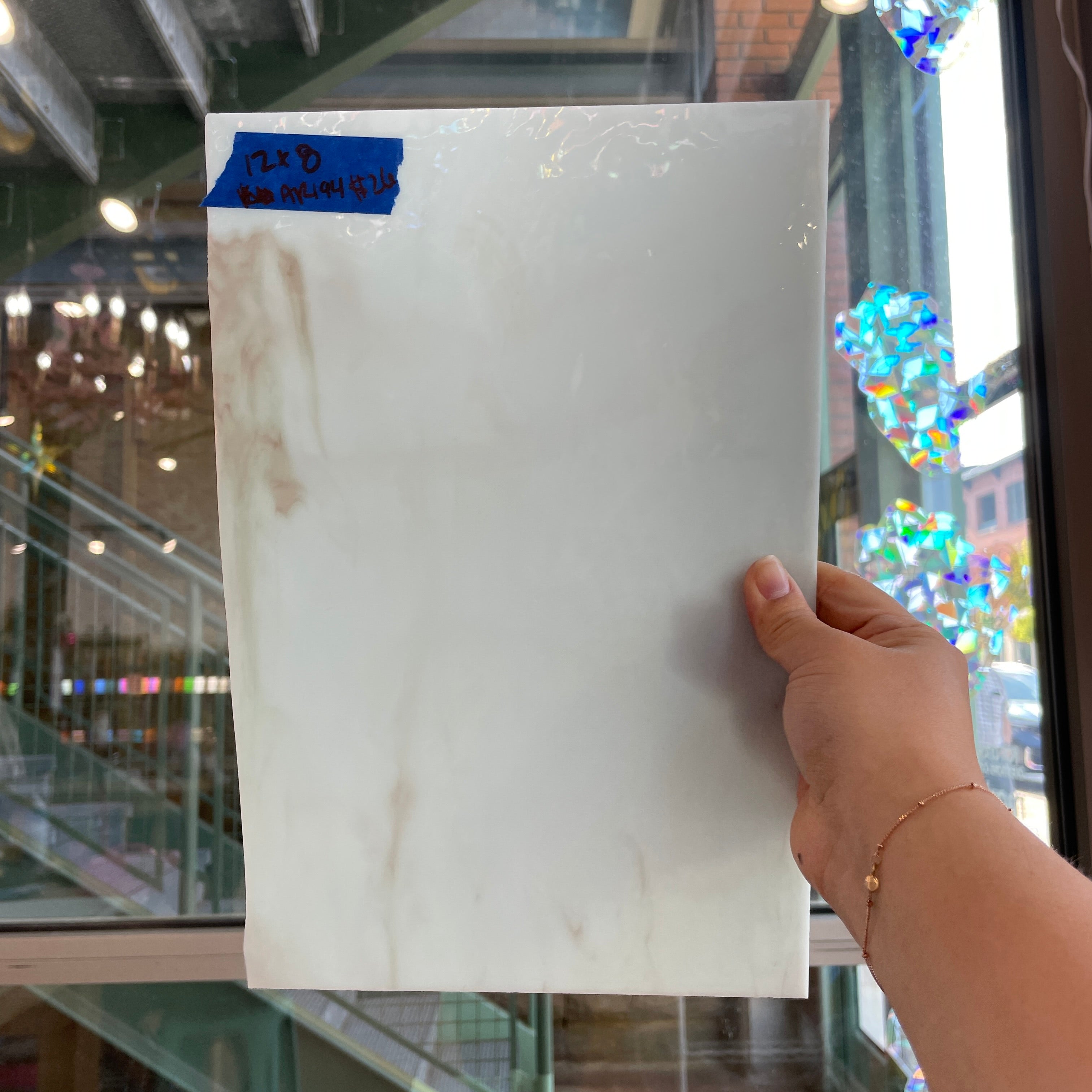 White Red Mixed Armstrong Sheet Glass Colorado Glassworks ARM194 (12x8in)