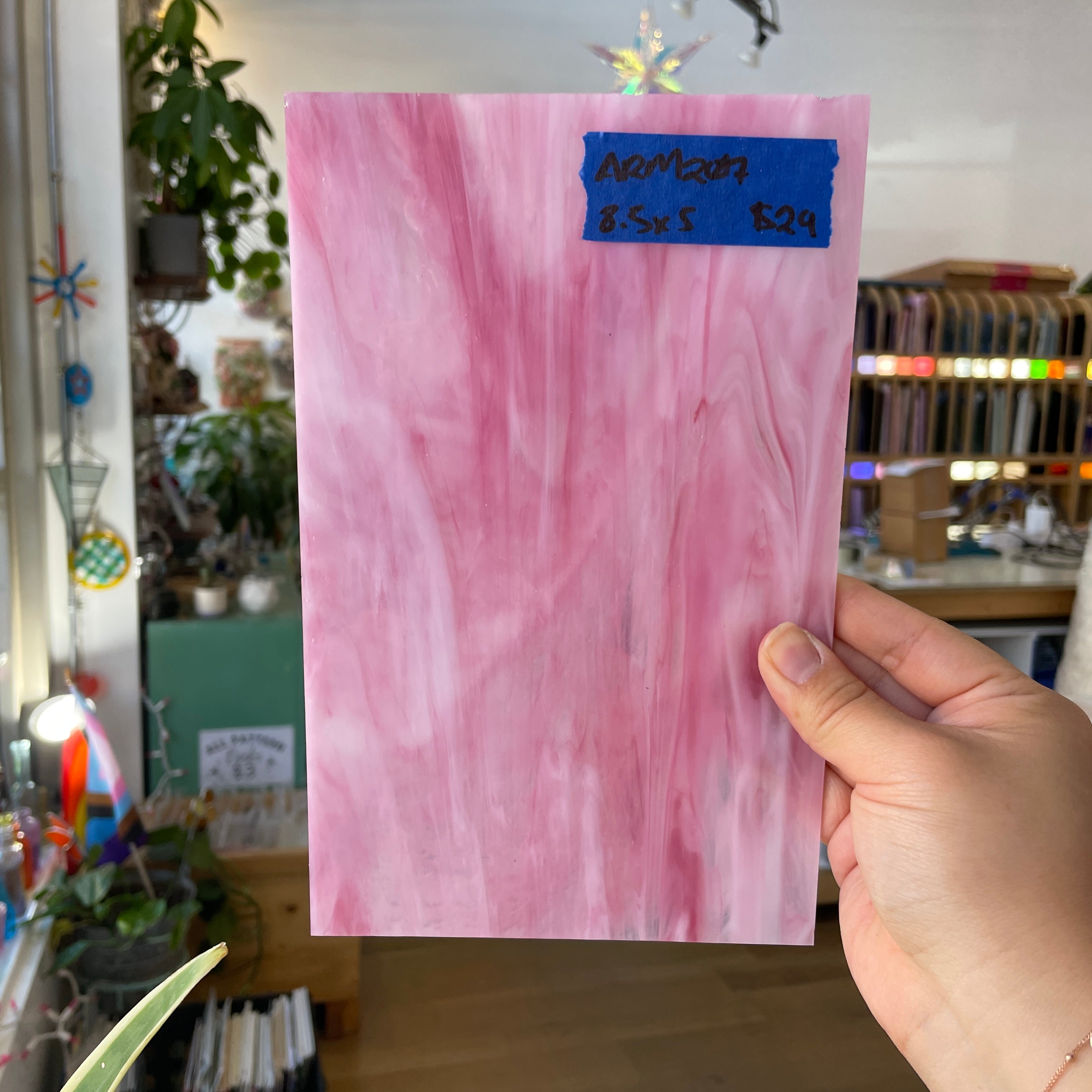 Pink Wispy Semi-Opaque Armstrong