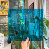 NEW! Blue Topaz Waterglass Oceanside Fusible 96 COE (OGT 533.2WF) Sheet Glass Colorado Glass Works