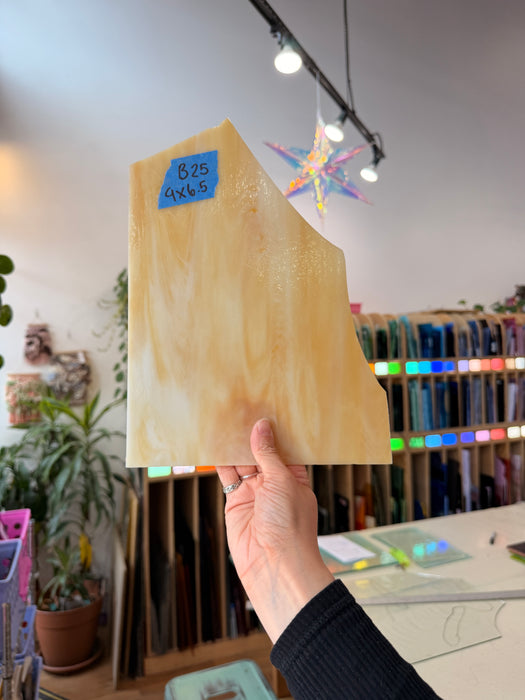 Amber Yellow White Wispy Kokomo Sheet Glass Kokomo Glass