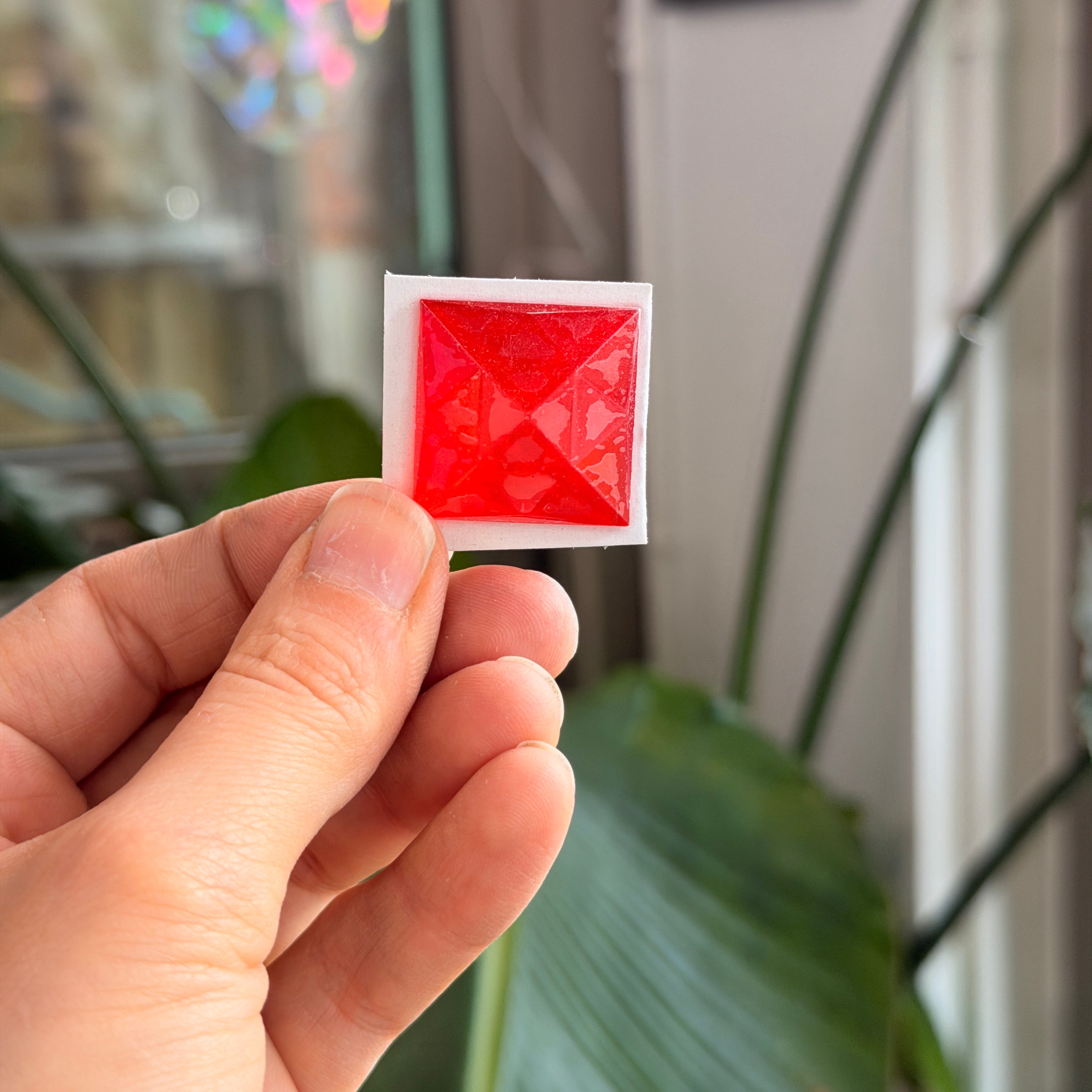 Light Red Jewel - Square (25mm) Tools Colorado Glass Works