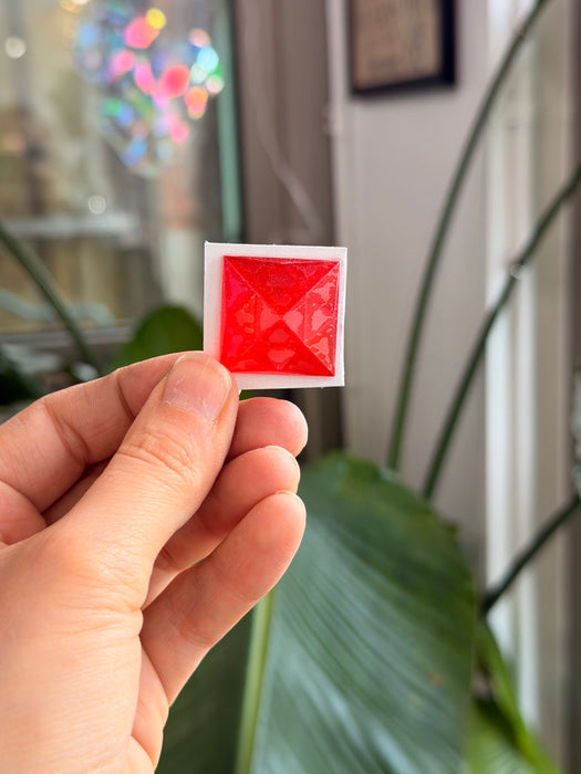 Light Red Jewel - Square (25mm) Tools Colorado Glass Works