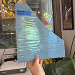 Vintage Light Blue Iridescent Opal Bullseye Fusible Sheet Glass Bullseye Glass BE1672 (10.5x4in)