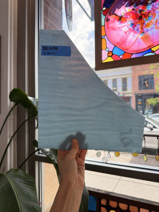 Vintage Light Blue Iridescent Opal Bullseye Fusible Sheet Glass Bullseye Glass