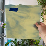 Cream Blue Wispy Bullseye 90 COE Sheet Glass Bullseye BE795 (10x9.5in)