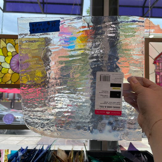 Wispy White Opalescent Bullseye 90 COE Sheet Glass Colorado Glassworks