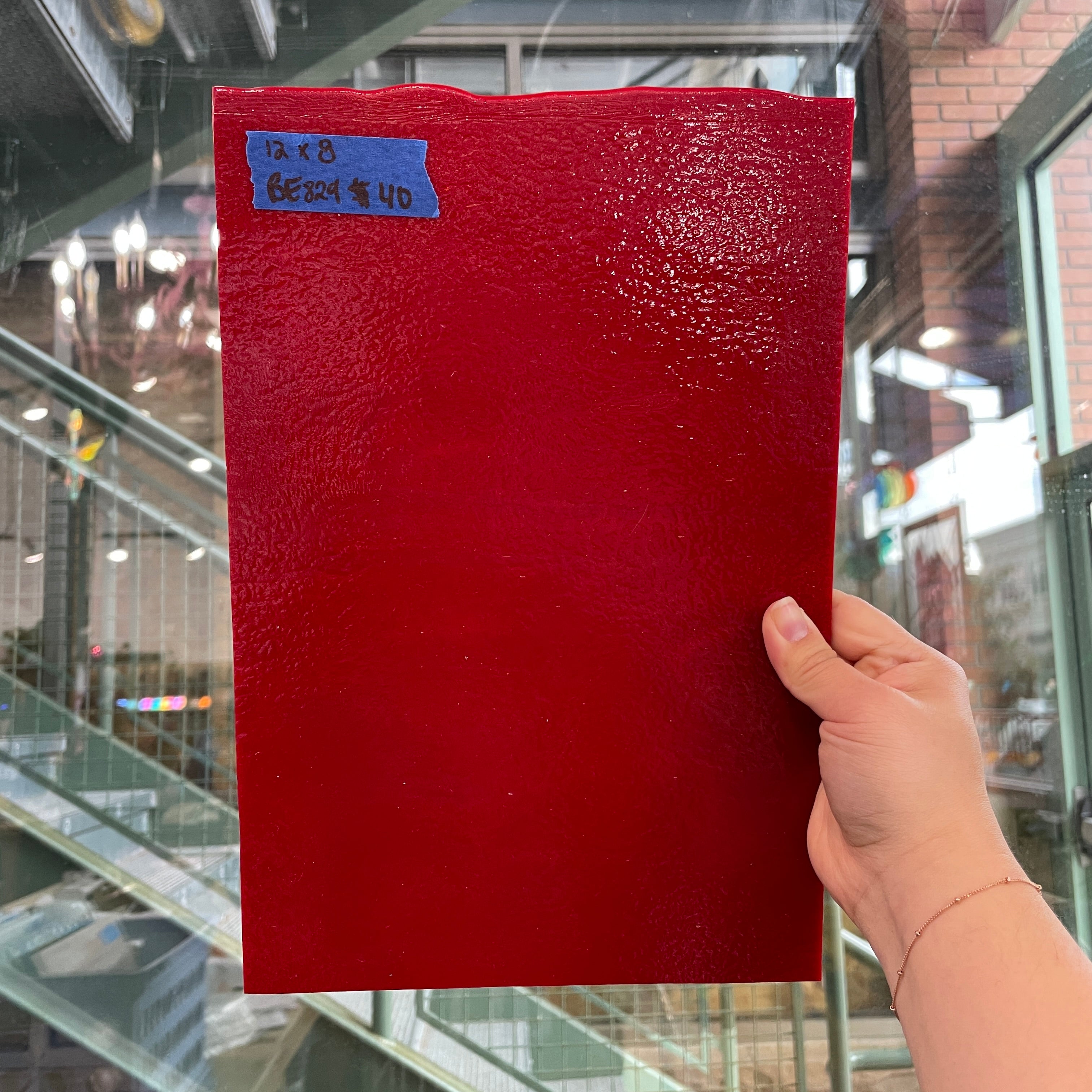 Red Opaque Bullseye Sheet Glass Colorado Glassworks
