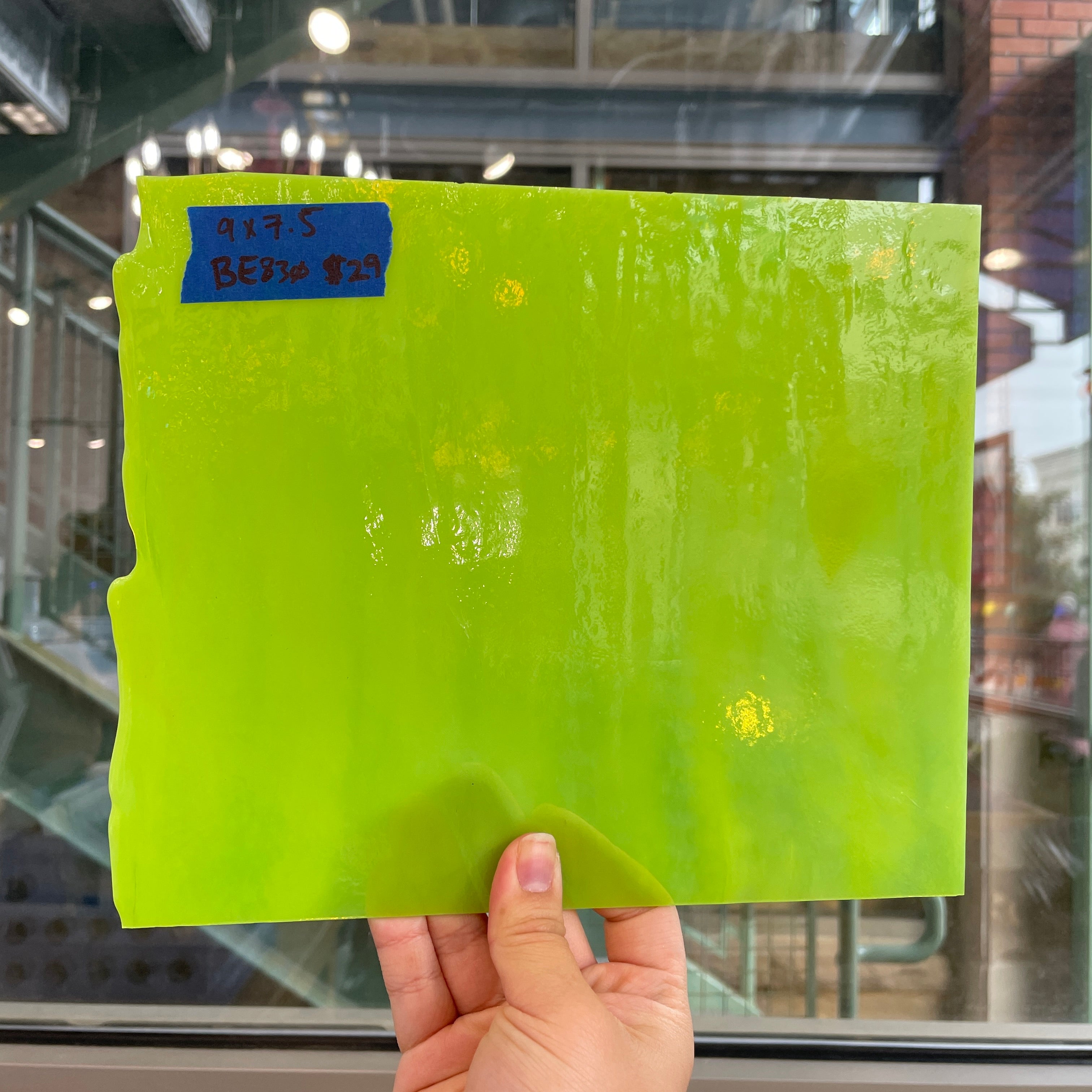 Electric Green Transparent Bullseye Sheet Glass Colorado Glass Works