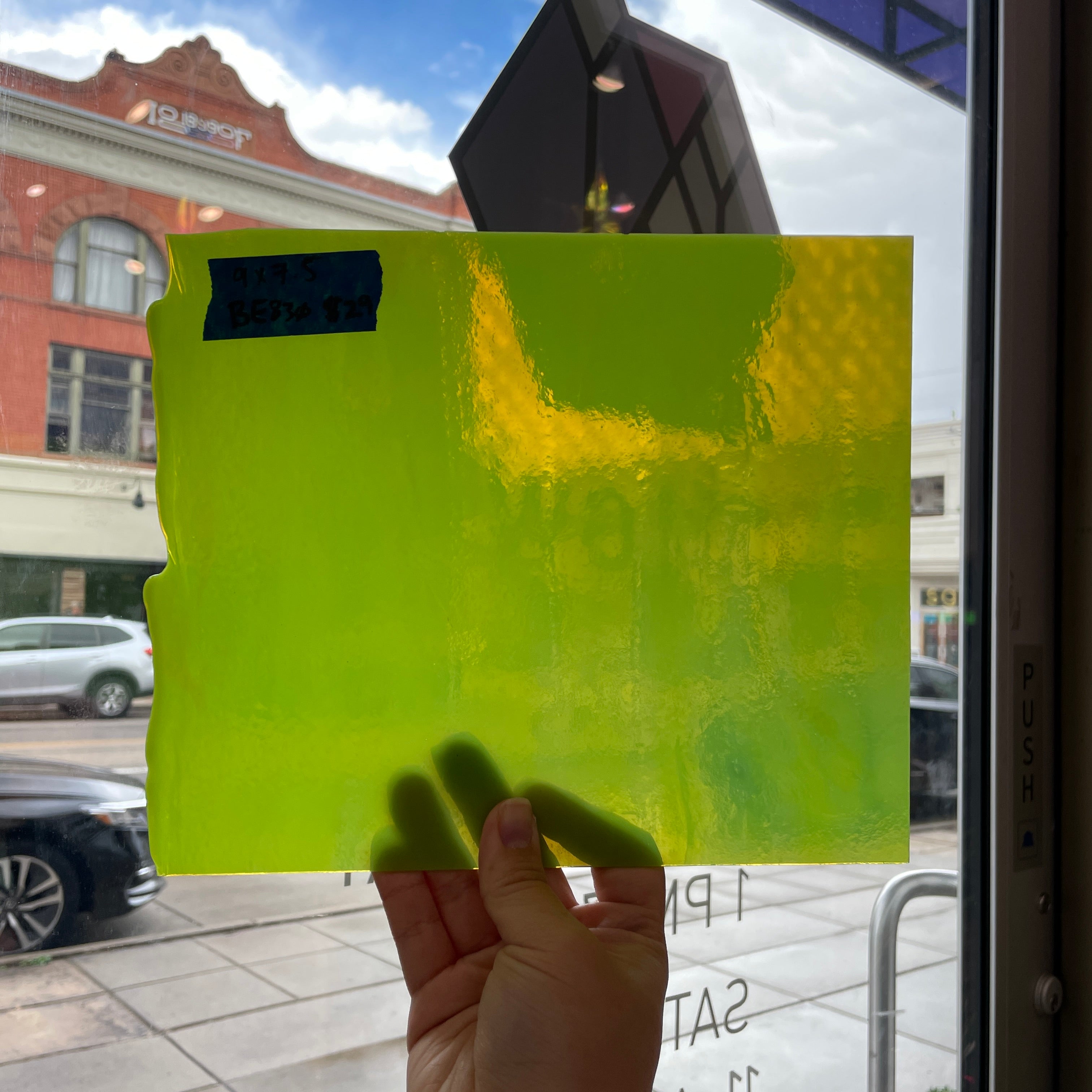 Electric Green Transparent Bullseye Sheet Glass Colorado Glass Works