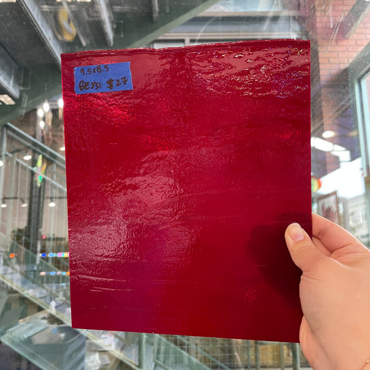 Deep Red Transparent Bullseye Sheet Glass Colorado Glassworks