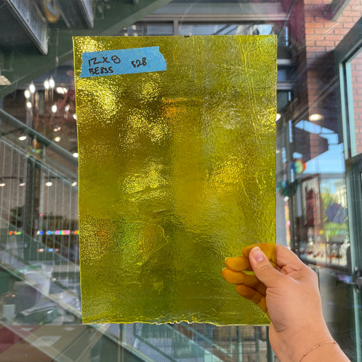 Bright Yellow Transparent Bullseye Sheet Glass Colorado Glass Works BE835 (12x8in)