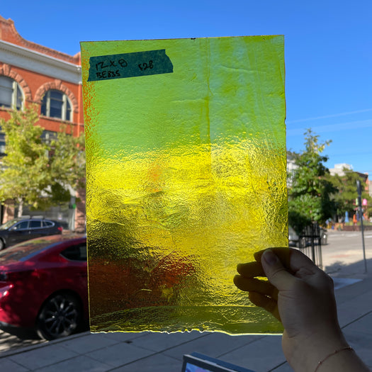 Bright Yellow Transparent Bullseye Sheet Glass Colorado Glass Works