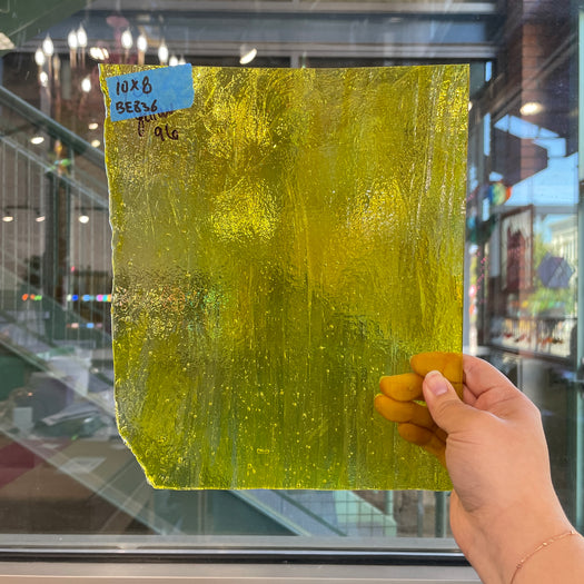 Bright Yellow Transparent Bullseye Sheet Glass Colorado Glass Works BE836 (10x8in)