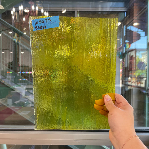 Bright Yellow Transparent Bullseye Sheet Glass Colorado Glass Works BE837 (10.5x7.5in)